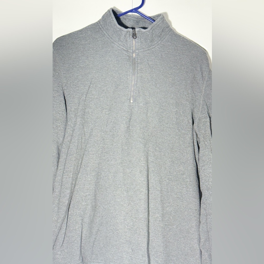 Calvin Klein Men’s Quarter-Zip Pullover Sweater Gray 100% Cotton Size LG - Picture 4 of 15